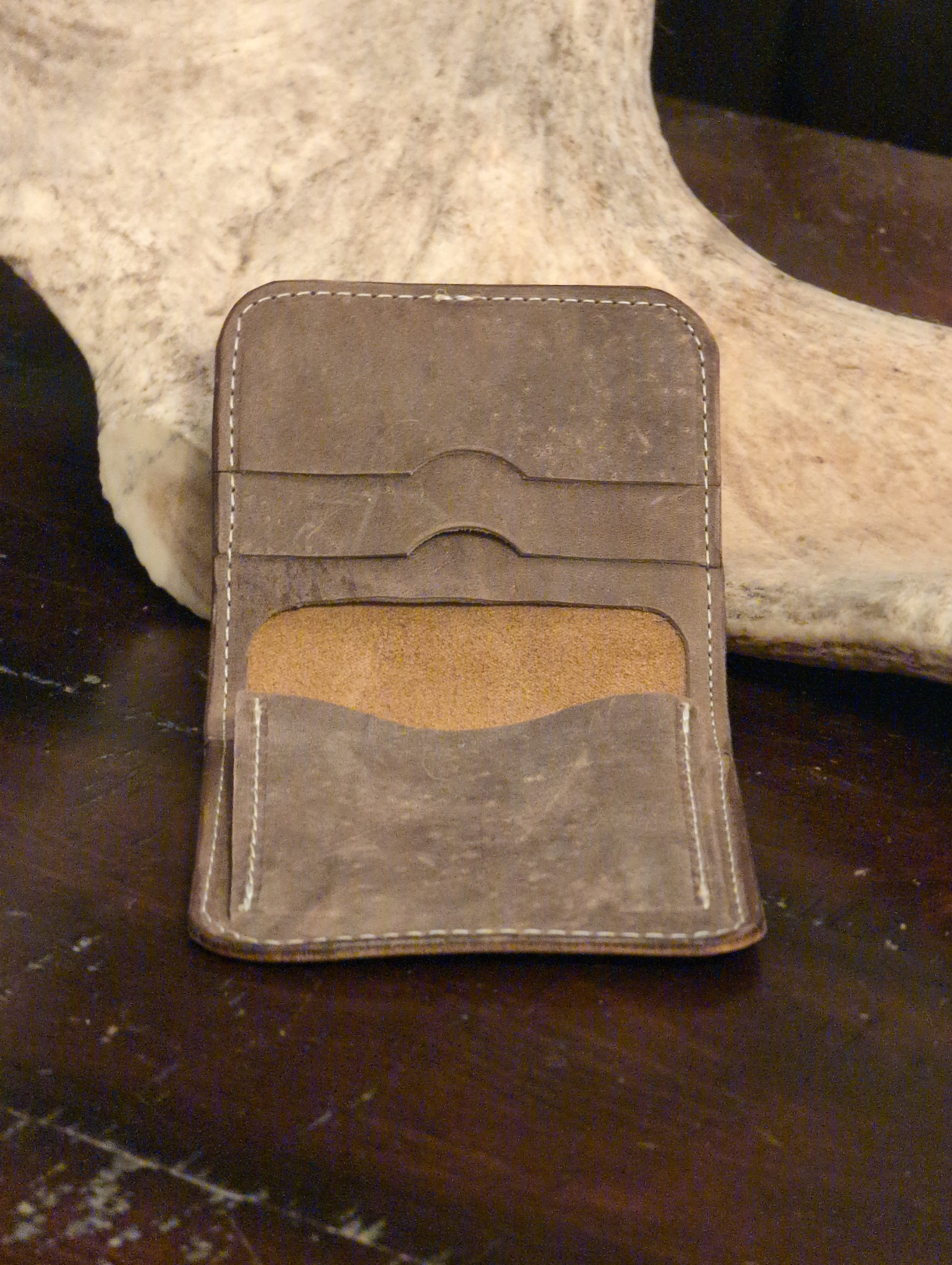 2 Card Bifold Wallet with Bill pocket - Brown