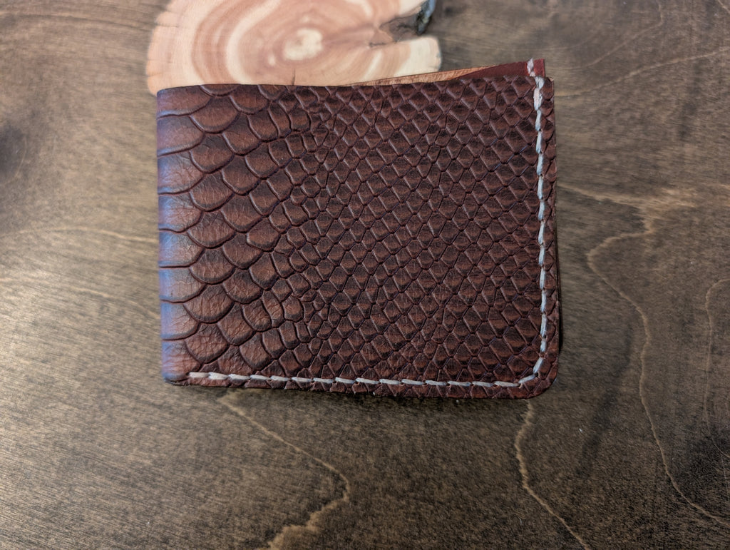 2 Card Bifold Wallet - Lizard embossed texture