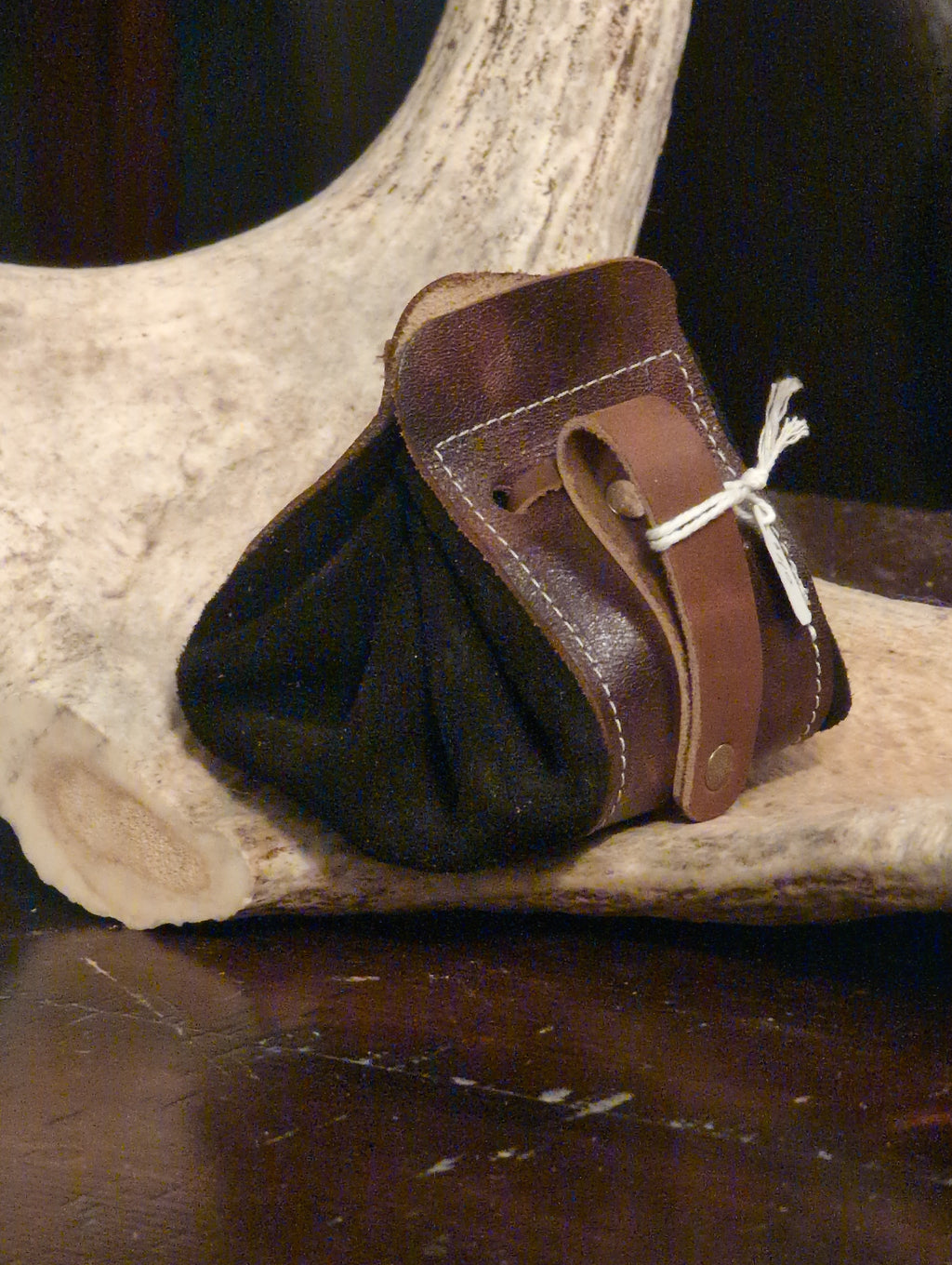 Suede Dice bag with Belt Loop - Black